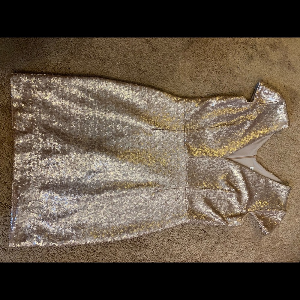 Rose Gold Sequence Mini Dress